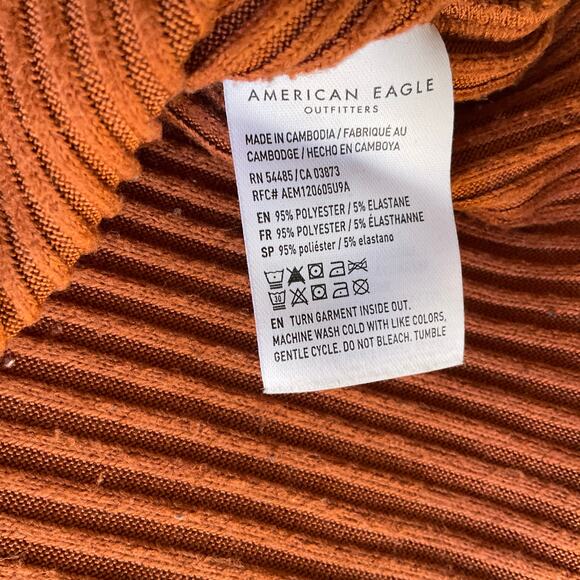 American Eagle Women’s Long sleeve Turtleneck Sweater size M, Solid Brown - Picture 6 of 8